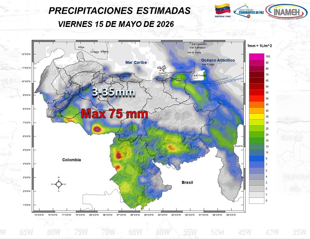 Estado del tiempo hoy 15 de mayo de 2026