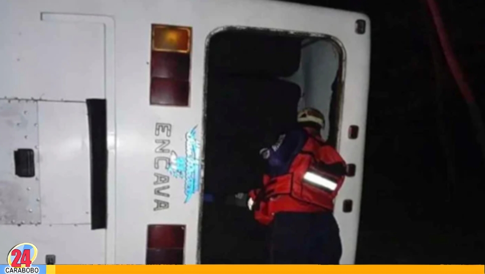Volteo de autobús en Cojedes con Heridos
