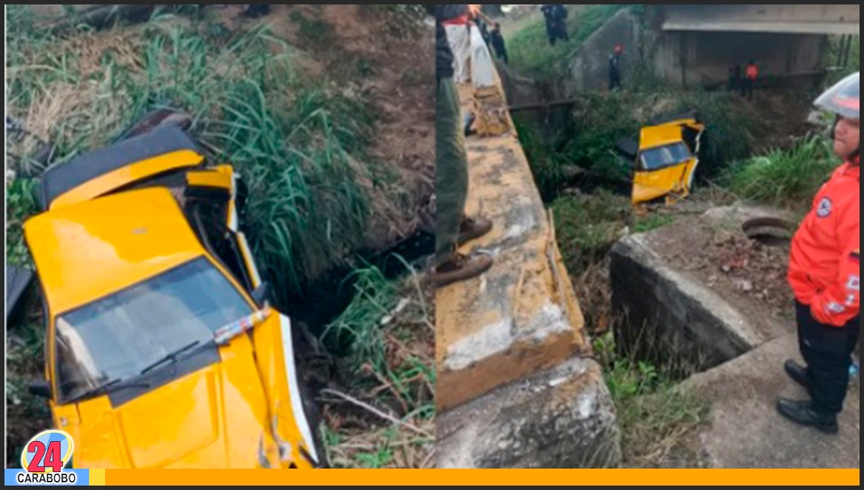 Embarrancamiento de un vehículo en la Autopista Sur