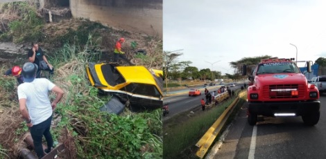 Embarrancamiento de un vehículo en la Autopista Sur 