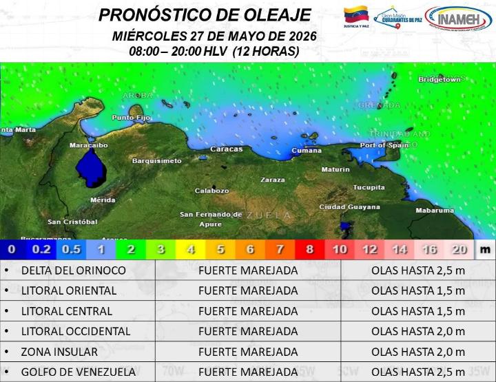 Estado del tiempo hoy 27 de mayo de 2026