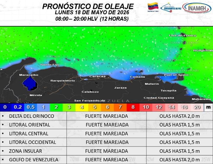 Estado del tiempo hoy 18 de mayo de 2026