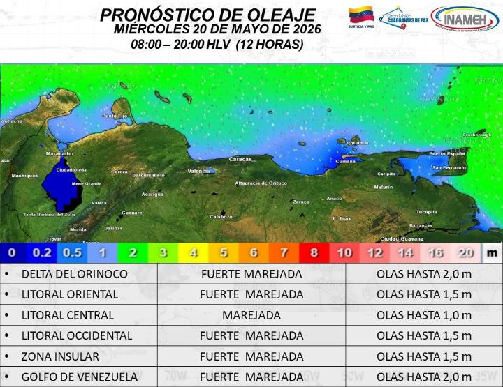 Estado del tiempo hoy 20 de mayo de 2026