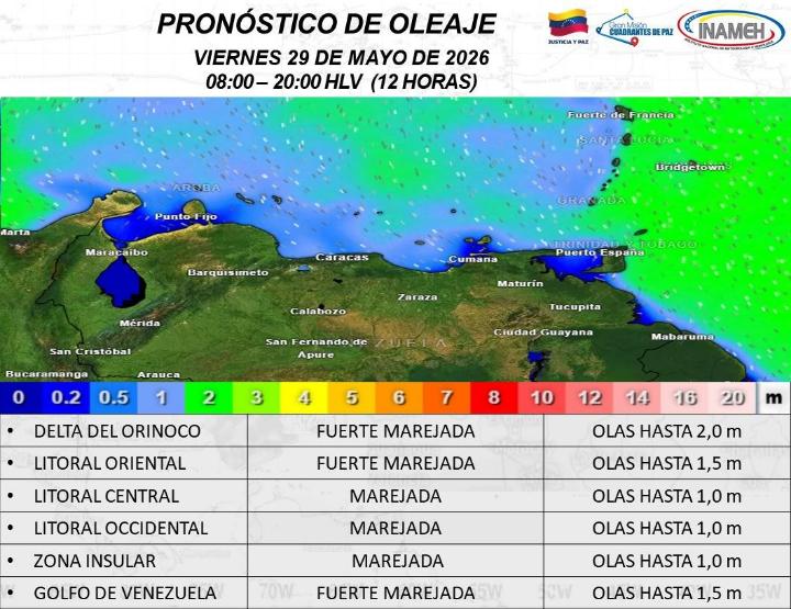 Estado del tiempo en Venezuela hoy 29 de mayo