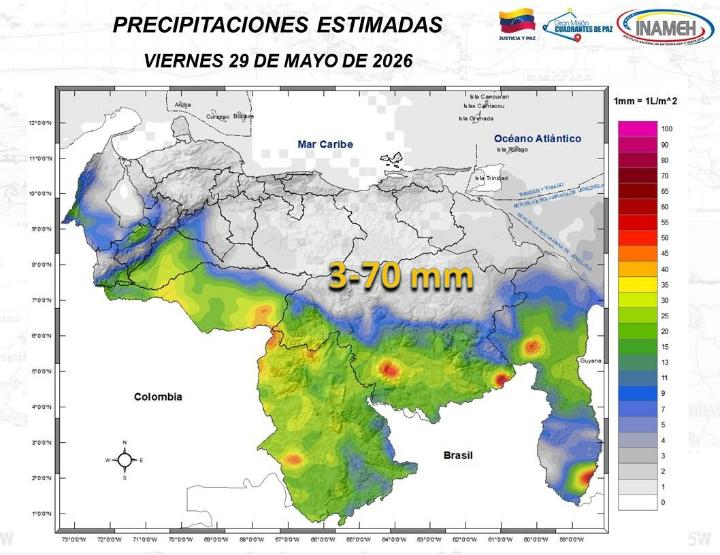 Estado del tiempo en Venezuela hoy 29 de mayo