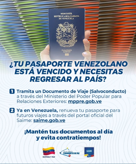 Renovar el pasaporte y estás fuera de Venezuela