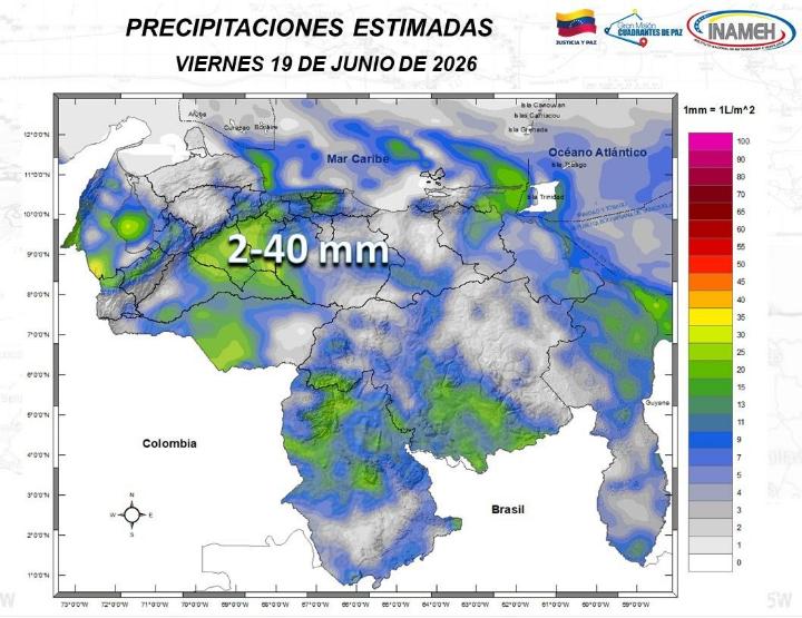 Clima hoy 19 de junio de 2026 en Venezuela
