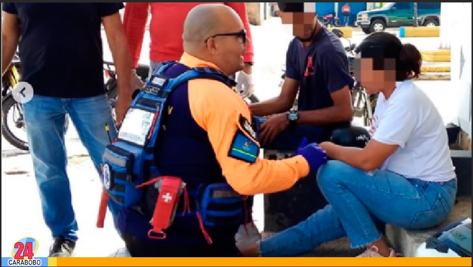 Colisión de moto y vehículo en Naguanagua