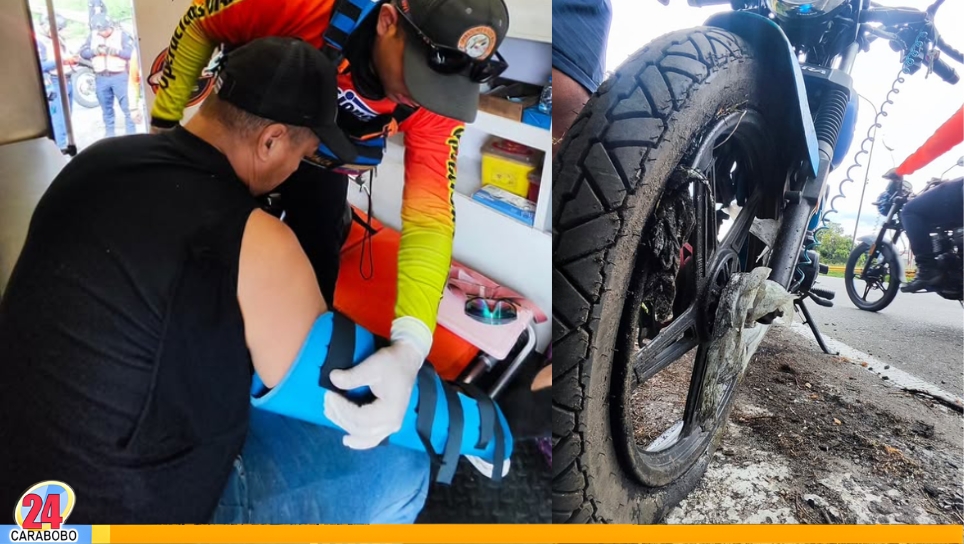 Explosión de neumático dos heridos en Bárbula