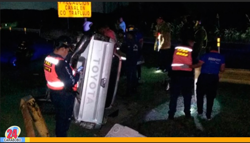 Volcamiento de una camioneta en la ARC