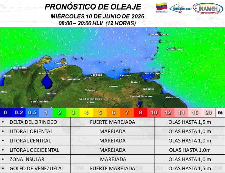 Estado del tiempo hoy 10 de junio de 2026