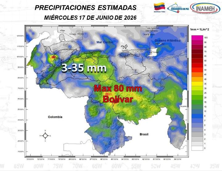 Clima hoy 17 de junio de 2026