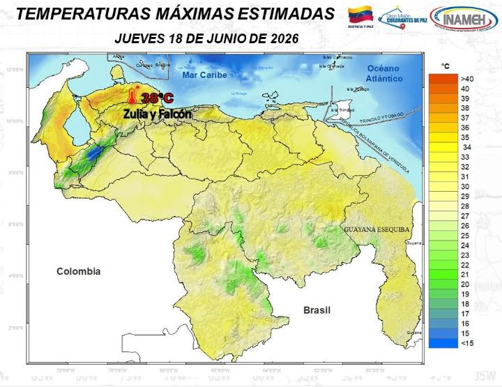 El tiempo hoy 18 de junio en Venezuela según el INAMEH