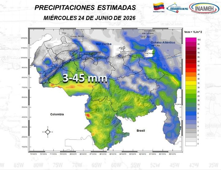Clima hoy 24 de junio de 2026