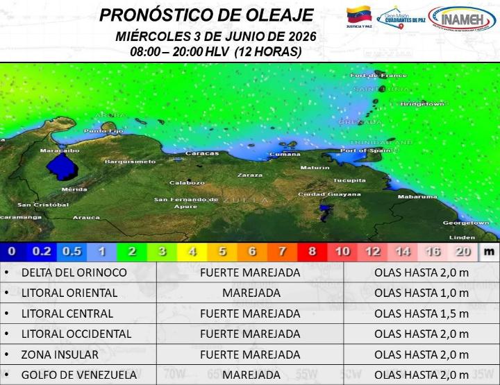 Estado del tiempo hoy 3 de junio de 2026