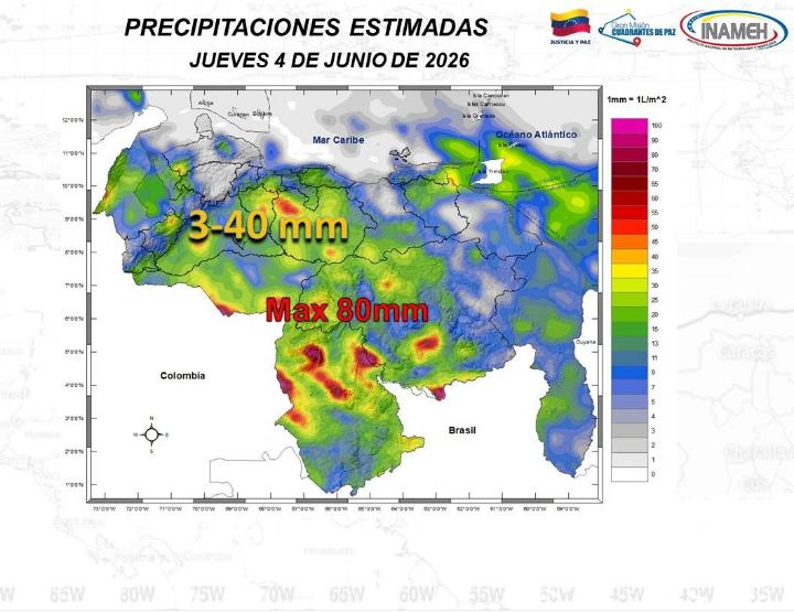 Estado del tiempo hoy 4 de junio de 2026