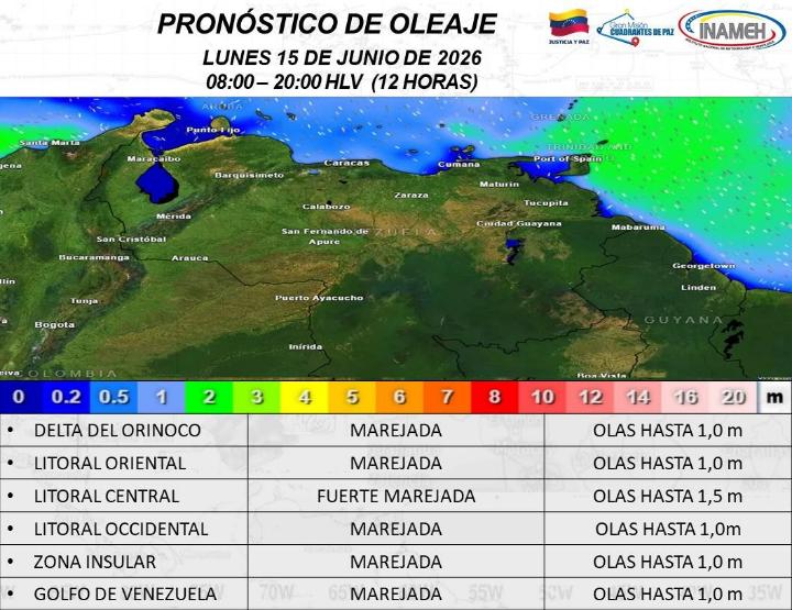 Clima hoy 15 de junio de 2026