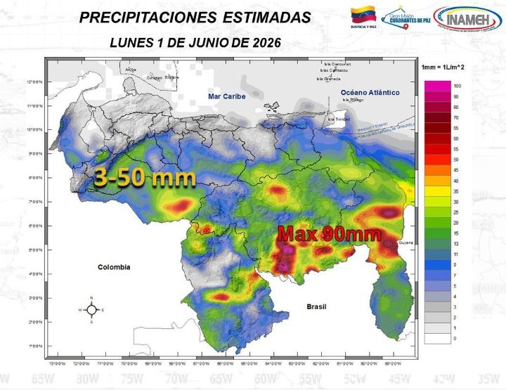 Estado del tiempo hoy 1º de junio de 2026