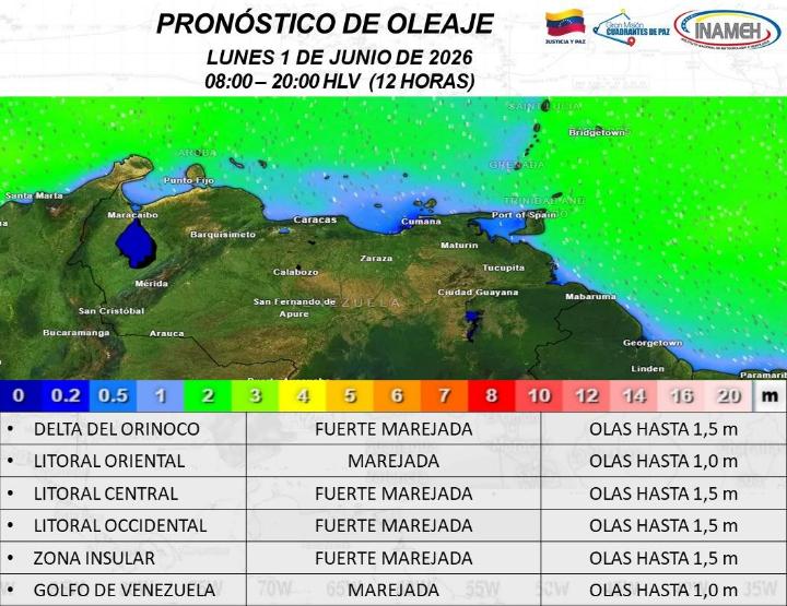 Estado del tiempo hoy 1º de junio de 2026