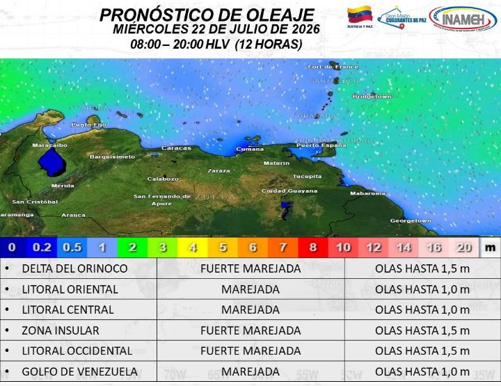 Clima hoy 22 de julio en Venezuela