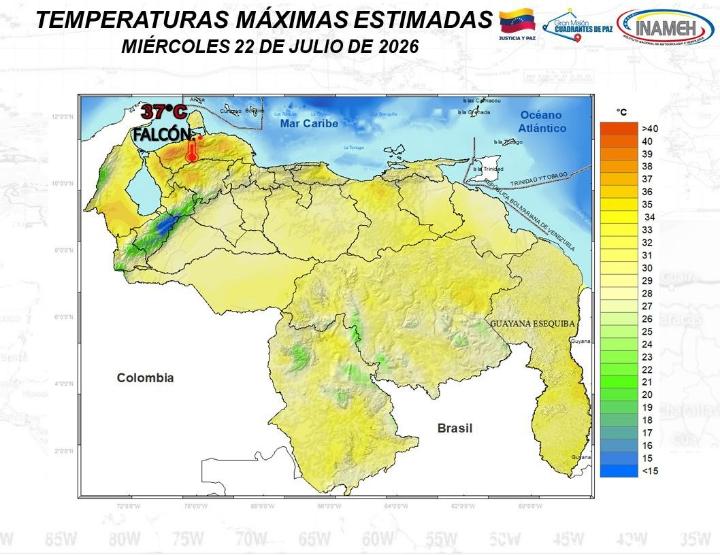 Clima hoy 22 de julio en Venezuela