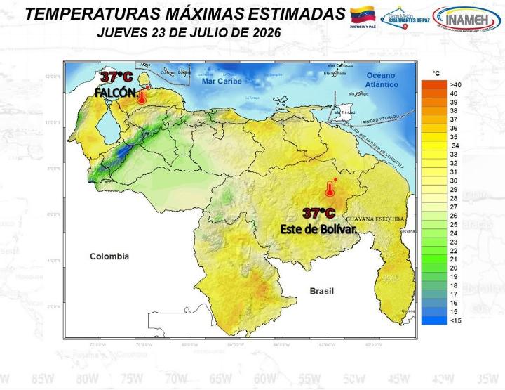 Estado del tiempo hoy 23 de julio de 2026