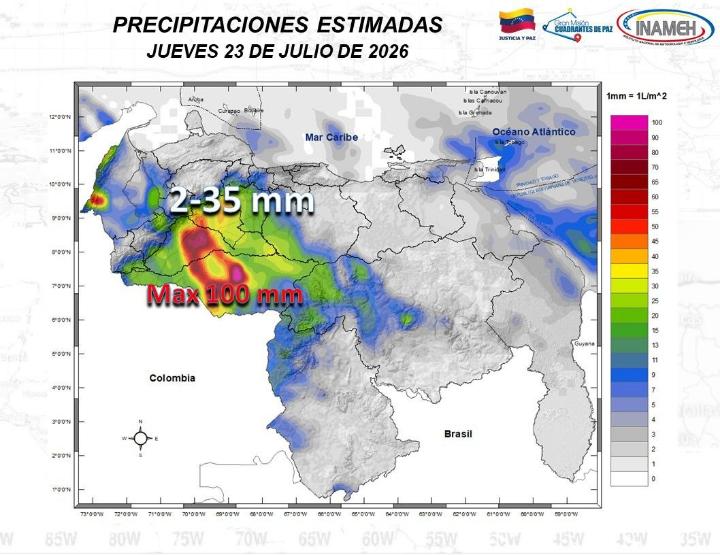 Estado del tiempo hoy 23 de julio de 2026