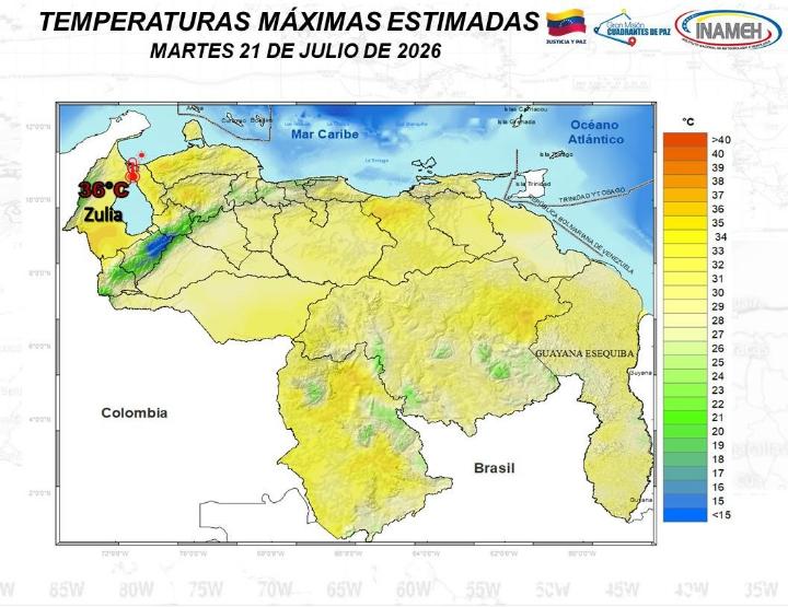 Clima Hoy 21 de julio de 2026 en Venezuela