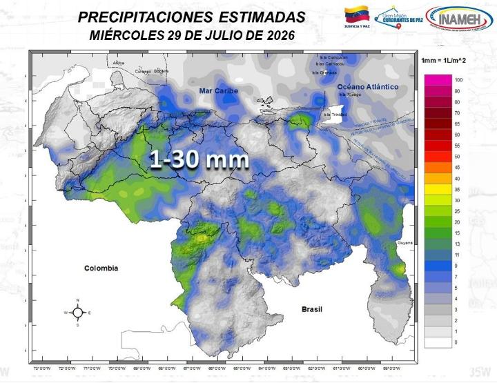 Estado del tiempo hoy 29 de julio de 2026