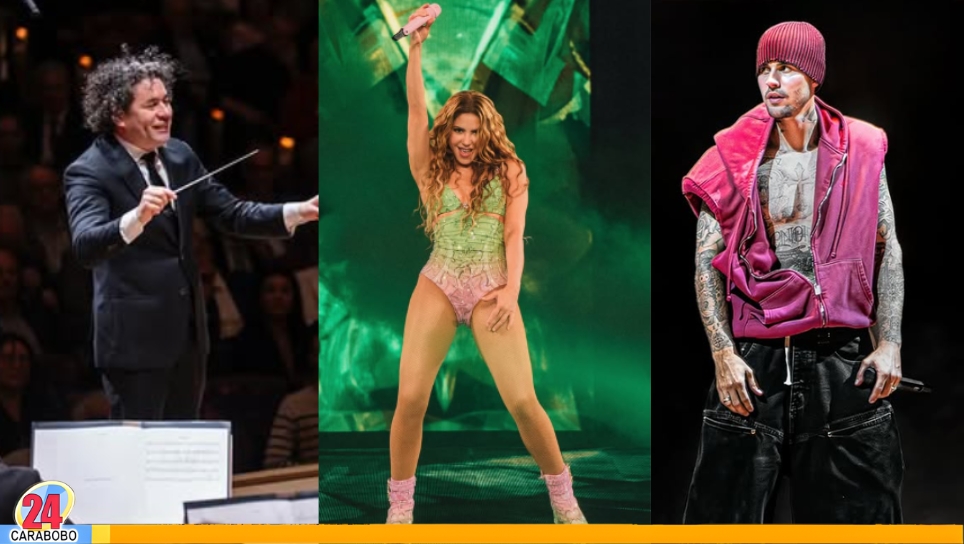 Shakira Gustavo Dudamel y Justin Bieber