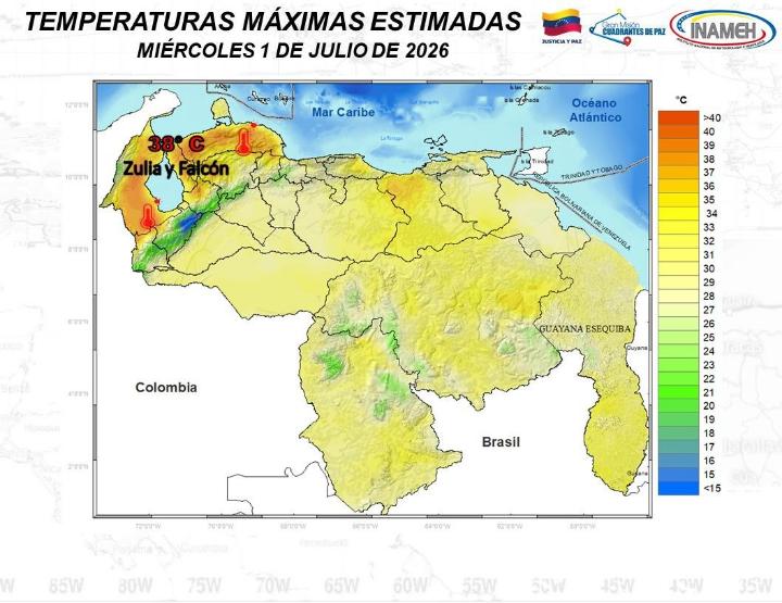 Estado del tiempo hoy 1º de julio de 2026