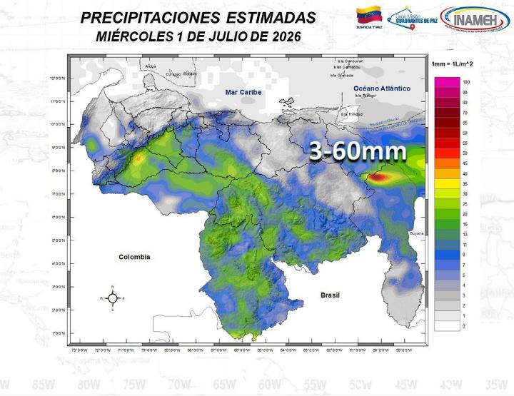 Estado del tiempo hoy 1º de julio de 2026