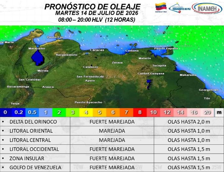 Estado del tiempo hoy 14 de julio de 2026