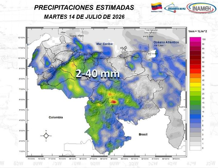 Estado del tiempo hoy 14 de julio de 2026
