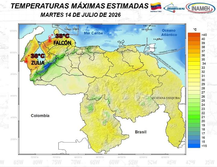 Estado del tiempo hoy 14 de julio de 2026