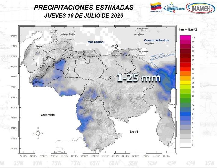 Situación del clima hoy 16 de julio de 2026