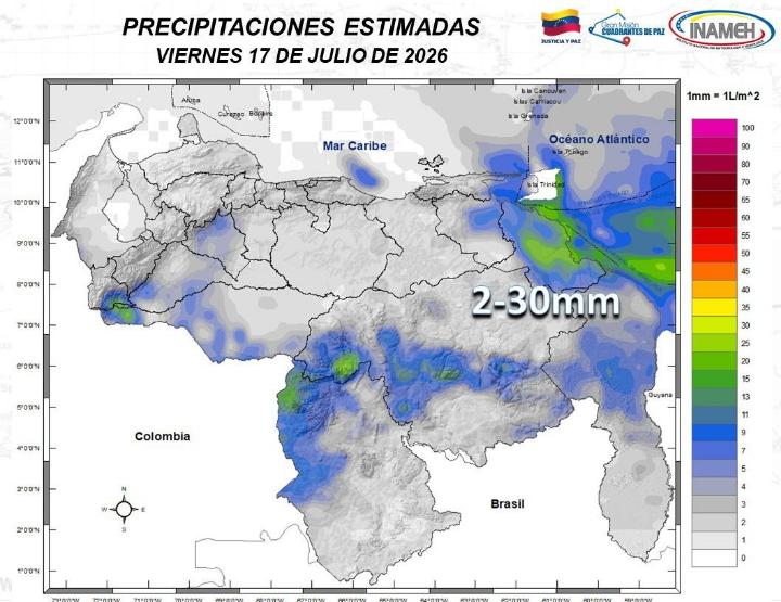 Estado del tiempo hoy 17 de julio de 2026