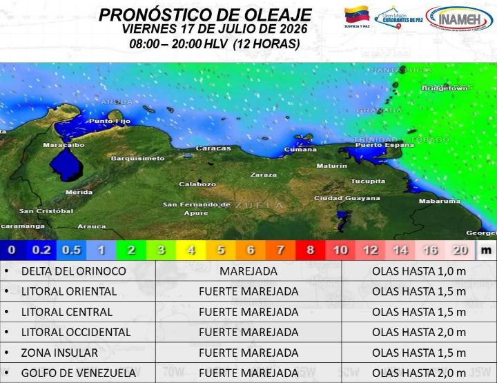 Estado del tiempo hoy 17 de julio de 2026