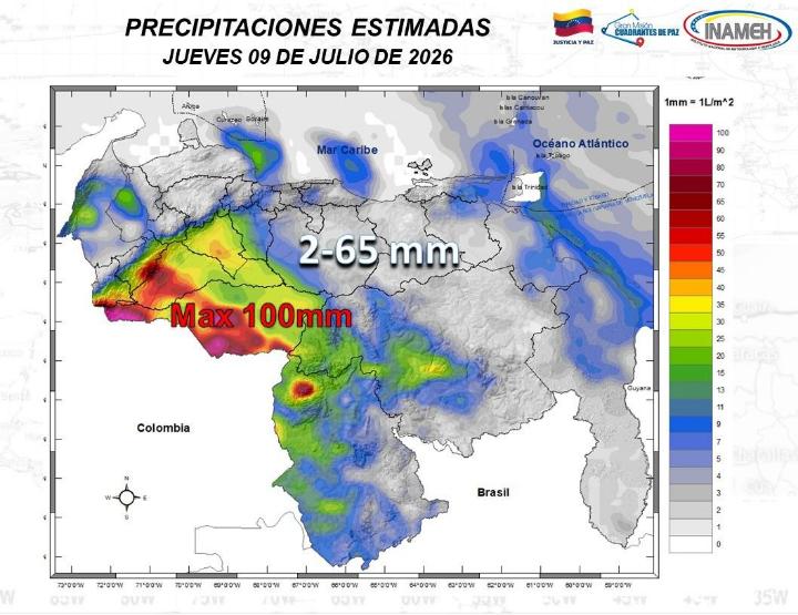 Estado del tiempo hoy 9 de julio de 2026