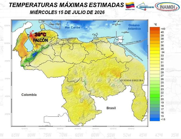 Estado del tiempo hoy 15 de julio de 2026