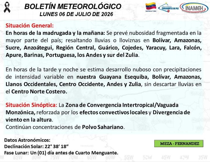 clima hoy 6 de julio de 2026