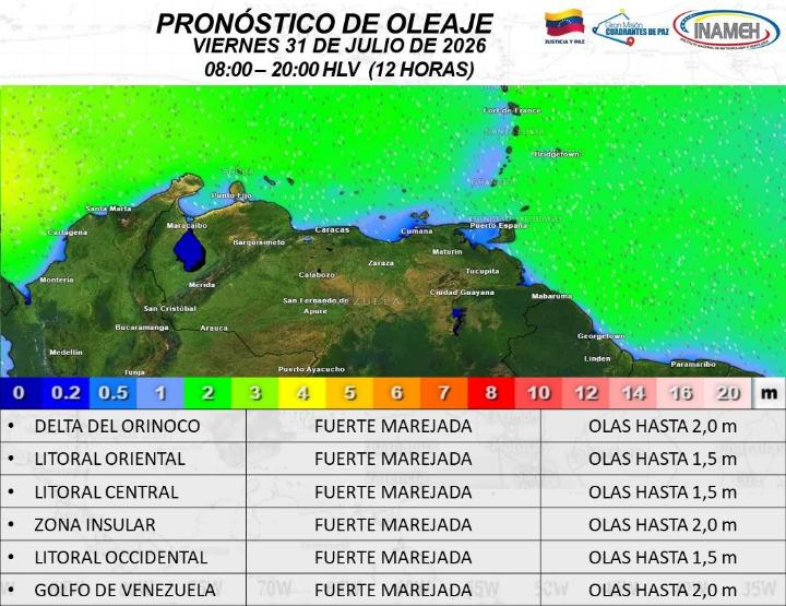 Estado del tiempo hoy 31 de julio de 2026