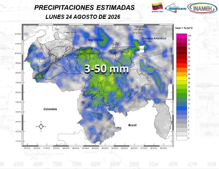 Clima hoy 25 de agosto de 2026 en Venezuela