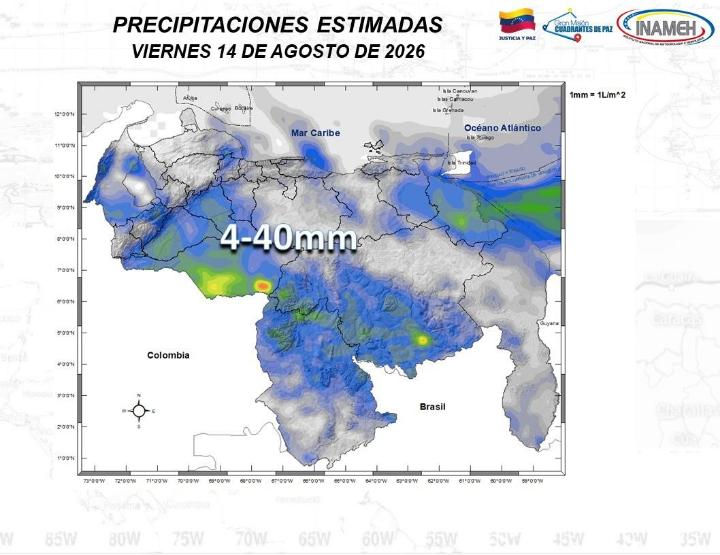 Clima hoy 14 de agosto de 2026