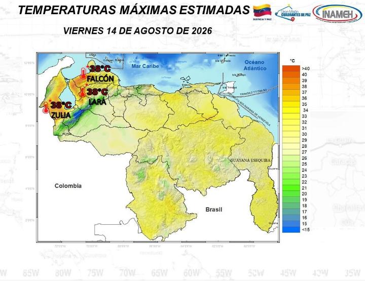 Clima hoy 14 de agosto de 2026