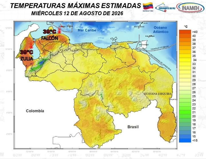 Estado del tiempo en Venezuela hoy 12 de agosto