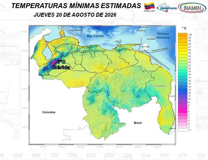 Estado del tiempo en Venezuela hoy 20 de agosto