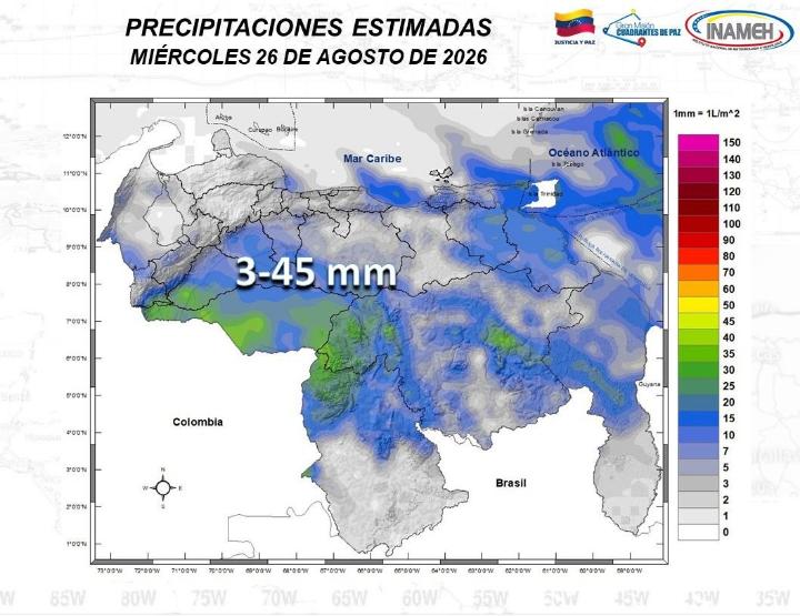 Estado del tiempo hoy 26 de agosto de 2026