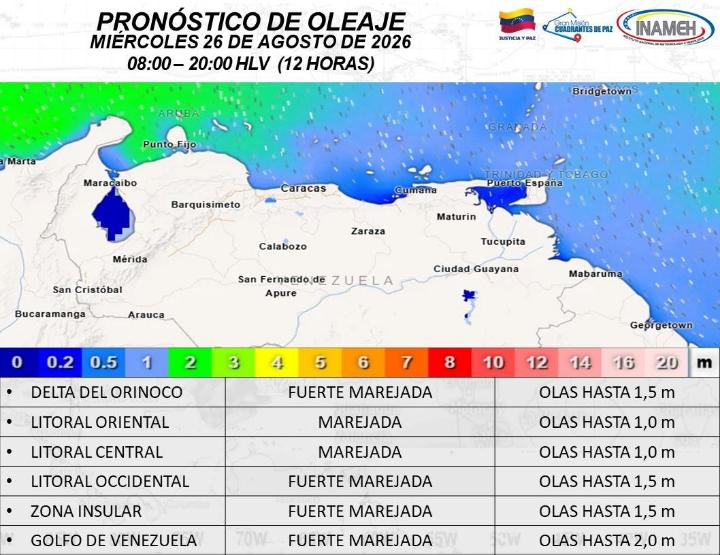 Estado del tiempo hoy 26 de agosto de 2026
