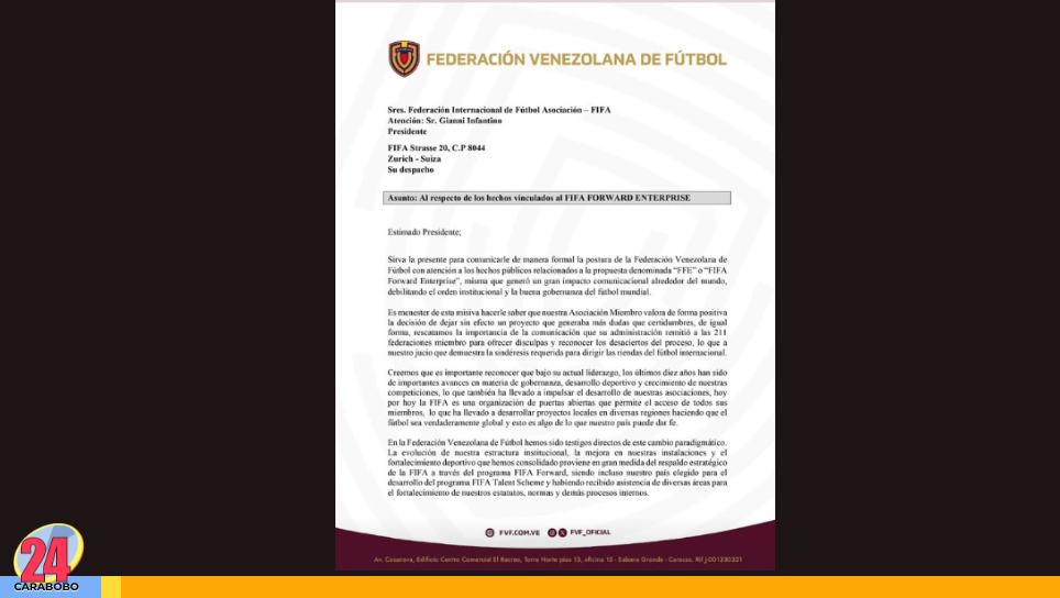 FVF respalda gestión Infantino